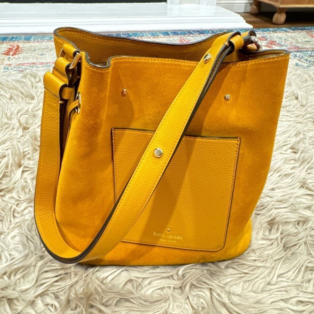 Kate Spade Yellow Suede Bucket Bag - Picture 7 of 11